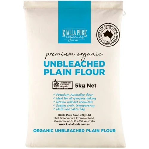 Kialla Pure Organics | Organic Unbleached Plain Flour (Calico Bag)