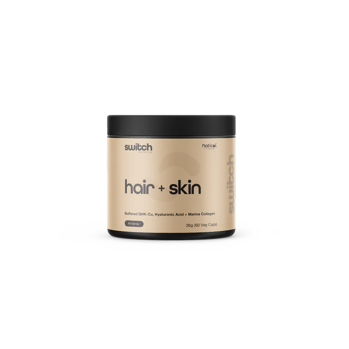 Switch Nutrition | Hair + Skin GHK-Cu, Hyaluronic Acid & Marine Collagen